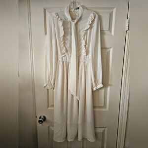 Scarf Neck Ruffle Dress